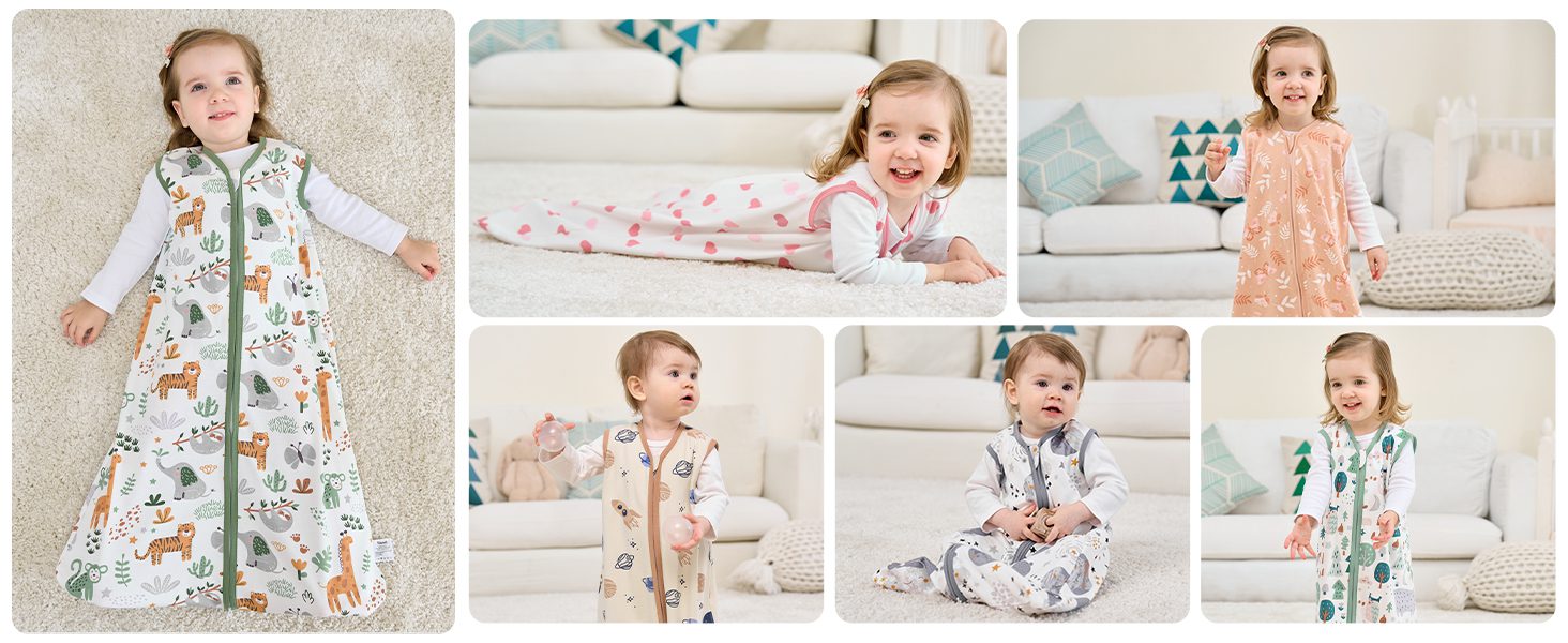 baby sleep sack 3 pack wearable blanket for boy and girl 0.5 tog lightweight sleeping bag