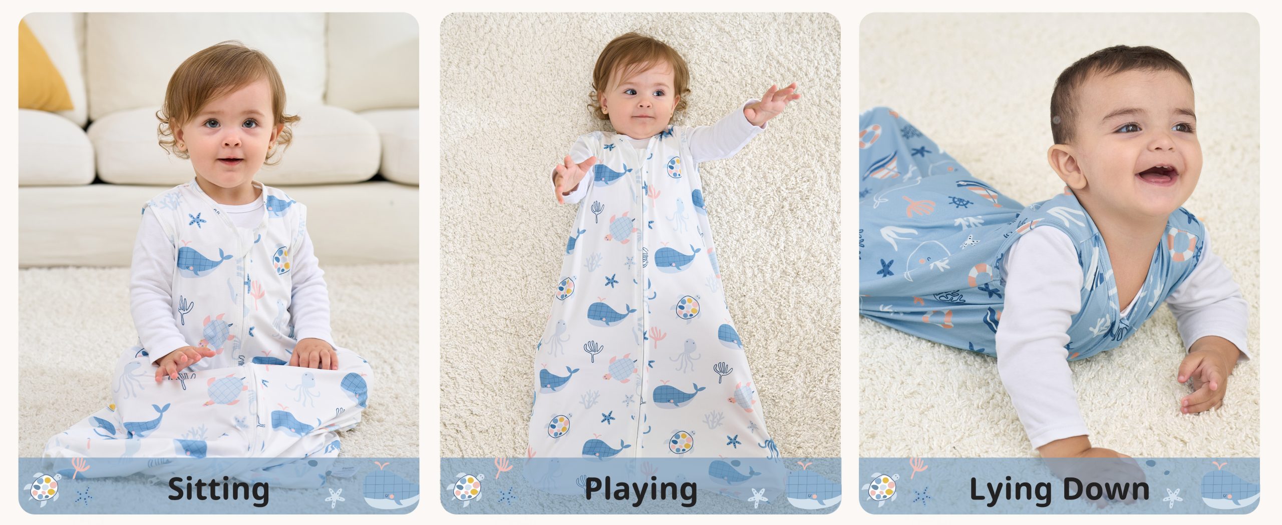 lightweight sleep sacks blue whale baby sleeping bags 2 pack wearable blanket